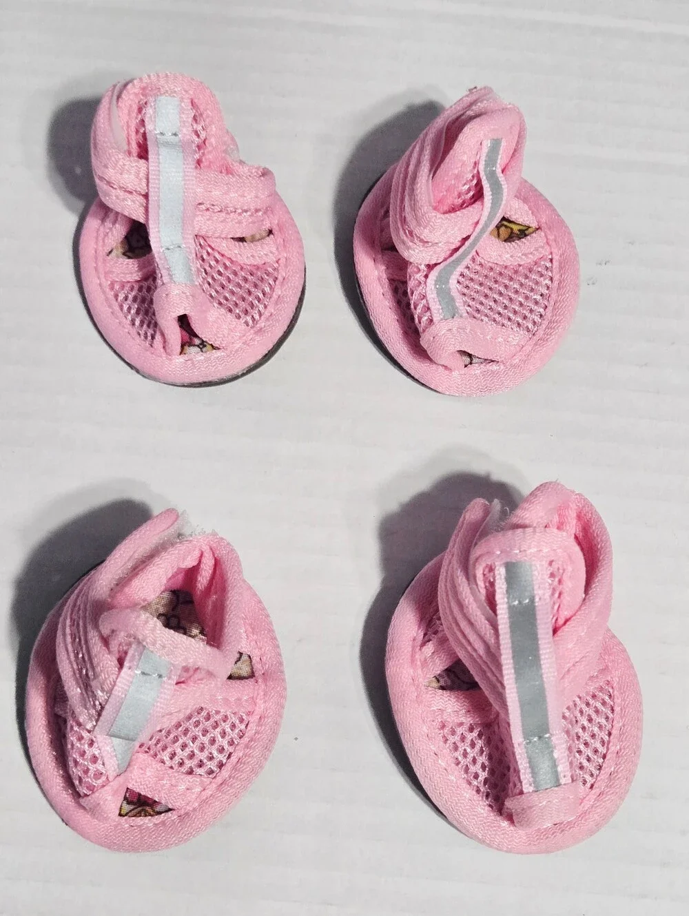 Pink Dog Shoes Boots Size 4 Mesh Breathable Reflective Pet Paw Booties Set of 4
